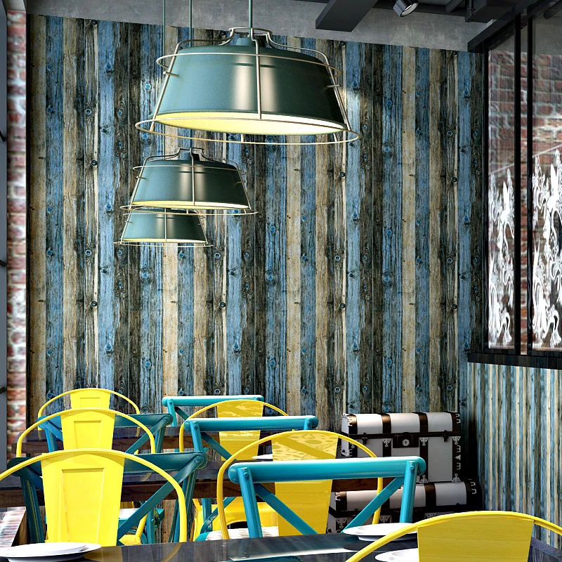 Modern 3D Wood Wallpapers Mediterranean 3D Wall Murals Vintage Wall Paper Roll for Cofee Bar Background Walls contact-paper