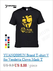 YUANQISHUN фирменная футболка фильм V для серии Vendetta Футболка Маска Гая Фокса серии футболок безымного негодного тролля