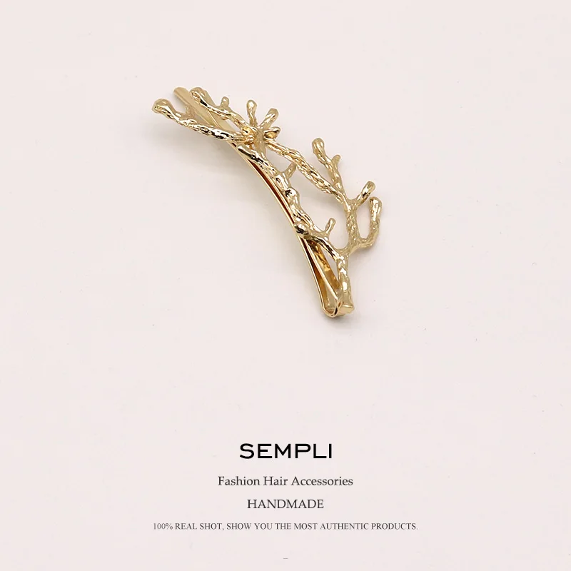 

1PC Alloy Branch Leaves Hairpin For Women Girl Fashion Antler Branch Leaves Barrettes Bobby Styling Tool Gold/Silver Accessories
