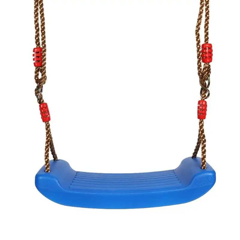 Пластиковые садовые качели детские Висячие сиденья игрушки с регулируемой высотой веревки - Цвет: Синий