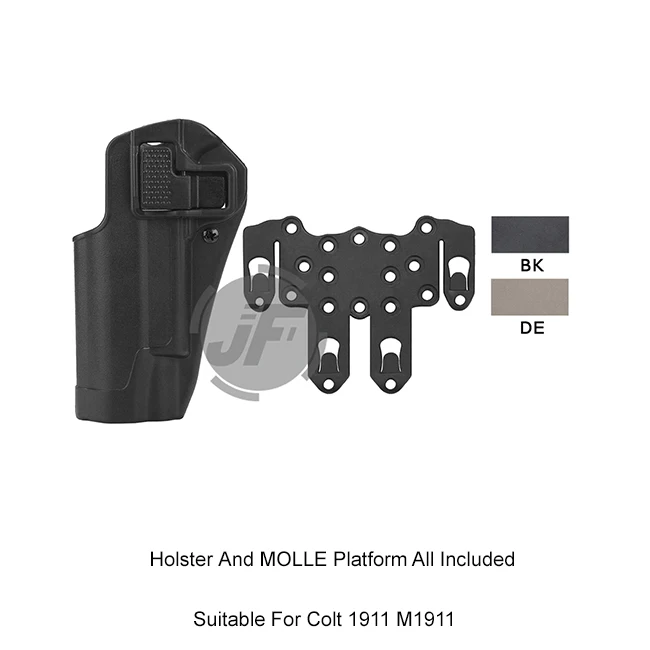 

Tactical CQC Serpa Concealment Left Hand Quick Pistol Holster Gun Case w/ STRIKE MOLLE Platform for Colt 1911 M1911 -Black