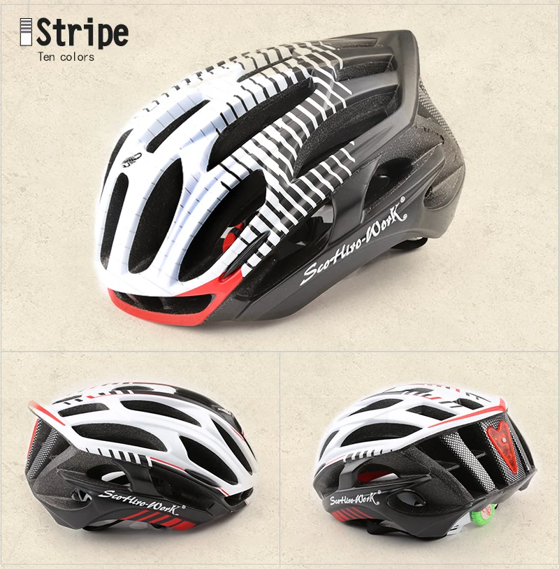 Ultralight helmet Intergrally-molded Women Men Cycling Helmet Bicycle Helmet MTB Bike Outdoor Sports Mountain Road MTB Bicycle Casco Ciclismo Capacete With LED Warning Lights (13)