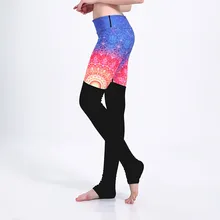 New Contrast Color Print Black Patchwork Fashion Women Leggings Full Length Workout Fitness Leggins Bottom Casual Sporting Pants