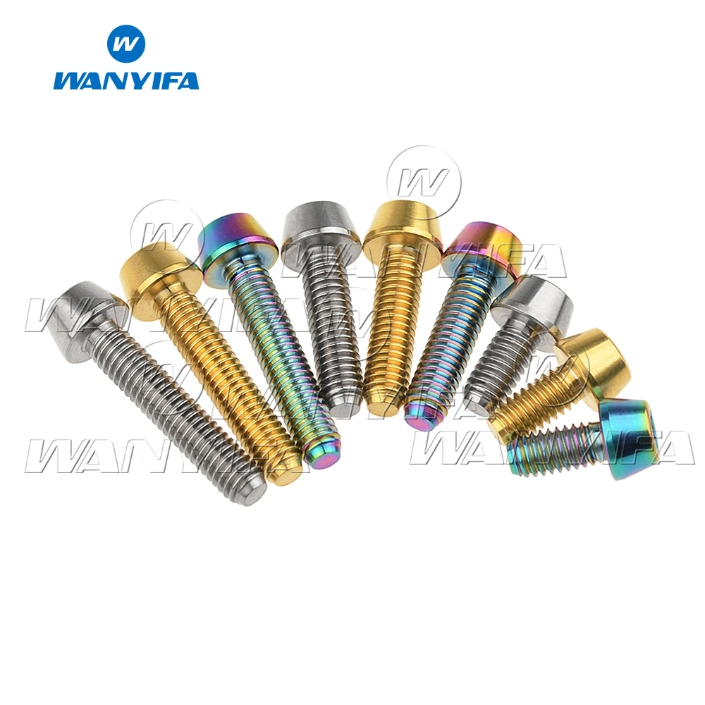 

Wanyifa Titanium Bolt Screw M4x8 15 20mm Allen Hexagon Taper Head for Bicycle Thumb Shifter