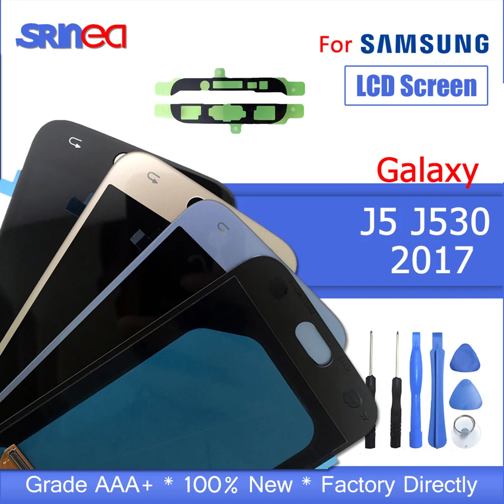 

For Samsung Galaxy LCD J5 2017 J530 SM-J530F J530M LCD Display Touch Screen Digitizer Assembly Brightness Adjustment + Adhesive