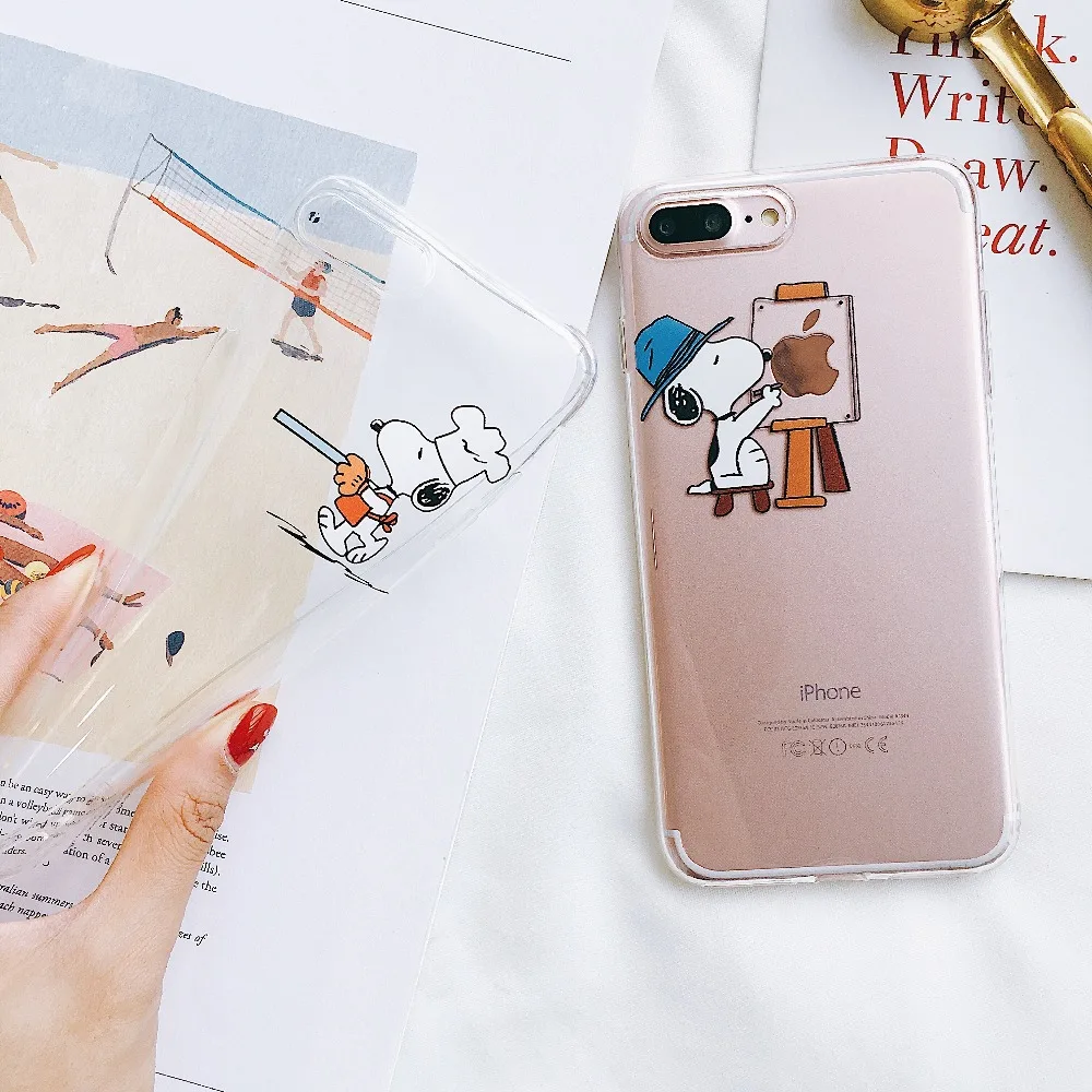 fashion Case For iPhone 6 6s 7 8 Plus X XR XS MAX 10 Soft Phone Cover for iPhone 7 Luxury Cartoon Transparent Ultra Thin