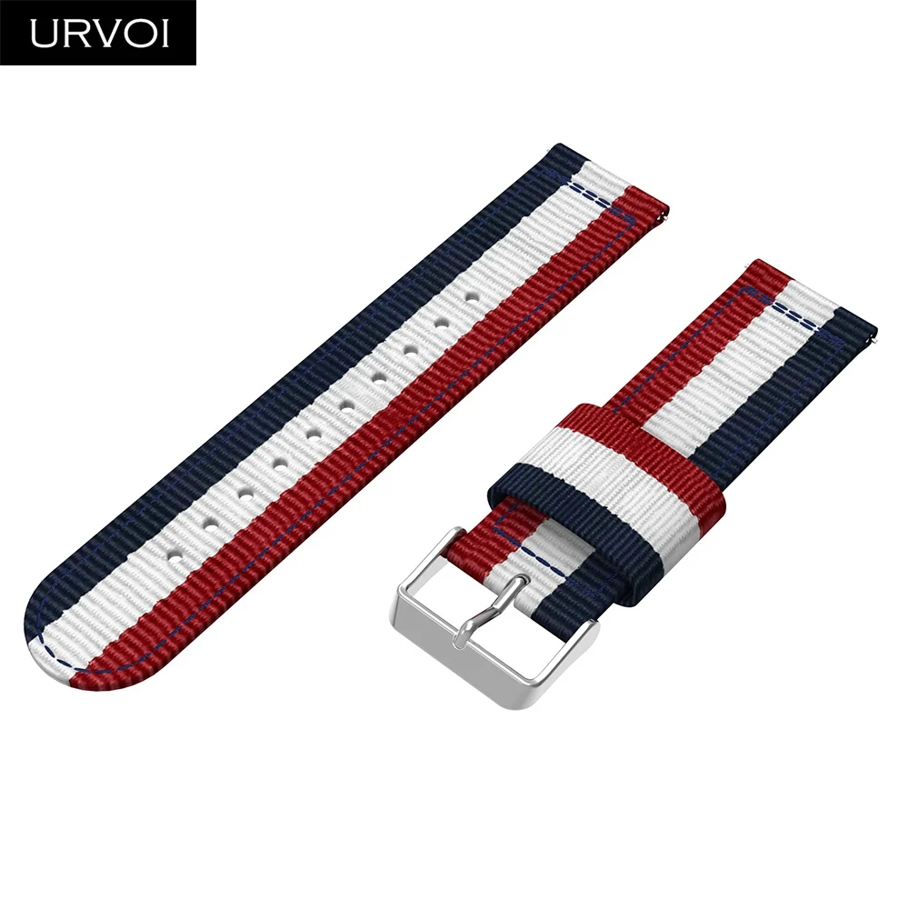 URVOI тканый нейлоновый ремешок для Galaxy Watch активный ремешок из нержавеющей стали с пряжкой сменный прочный браслет цвета 42 46 мм Шестерня S3 - Цвет ремешка: Blue W R