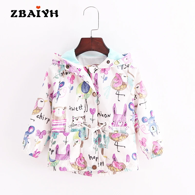 

2017 Hot Baby Coats Kids Clothing Jacket for Girls Graffiti Boy Hooded Windbreaker Menina Infant Overcoat Toddler Outerwear