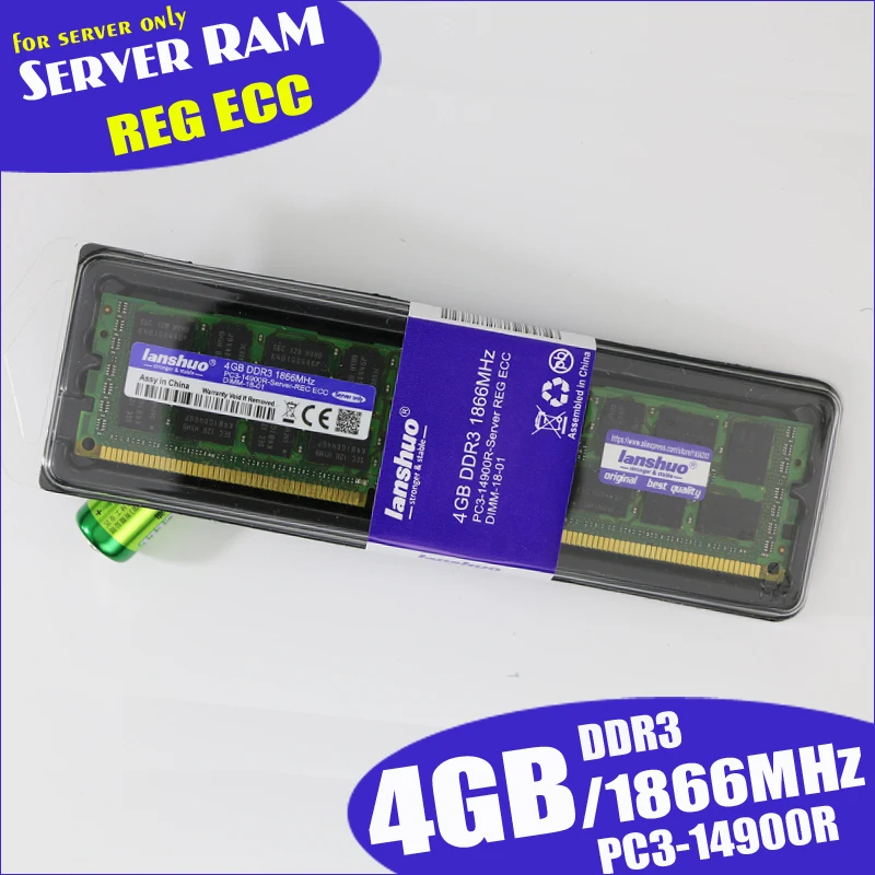 

lanshuo 4GB PC3 14900R DDR3 1866MHz 4G 2Rx4 REG ECC High Quality server memory RAM 100% normal work sell 1333 1600