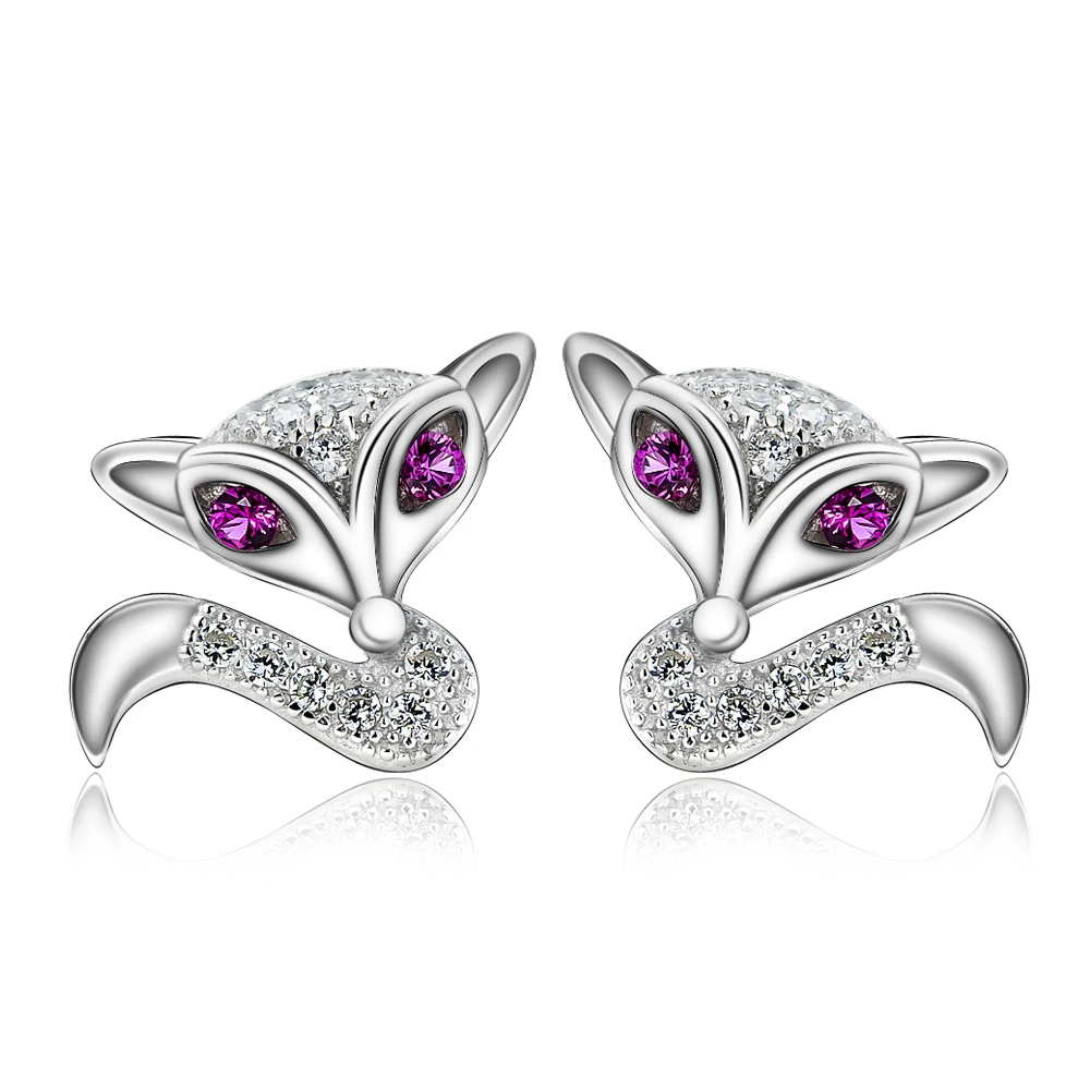 Женские серьги гвоздики из серебра 925 пробы|earring trendy|silver stud earringsfox earrings |