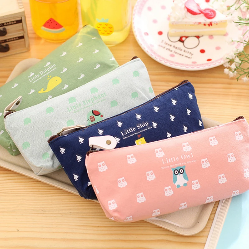 color retro pencil bag cotton hemp canvas storage bag student learning