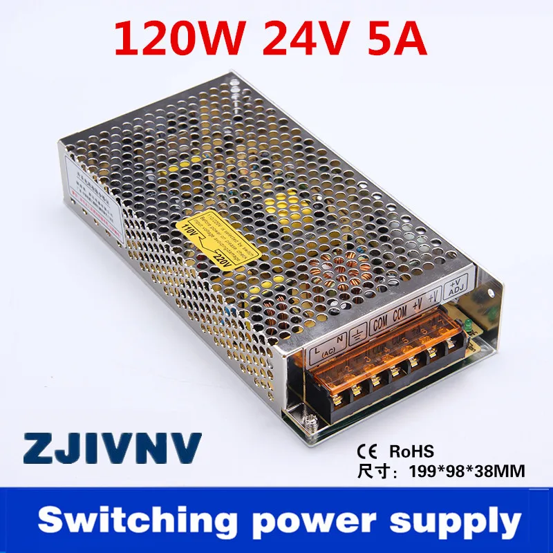Nizza Di Qualità 120W Switching Mode Power Supply 24V 5A Modulo Convertitore Per La Videocamera Di Sicurezza/Scatola Di Alimentazione/Ha Condotto La L