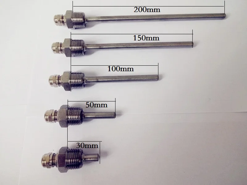 Thermowell. Длина 250 мм/300 мм резьба 1/2 дюйма (DN15) термометр из нержавеющей стали 304 для