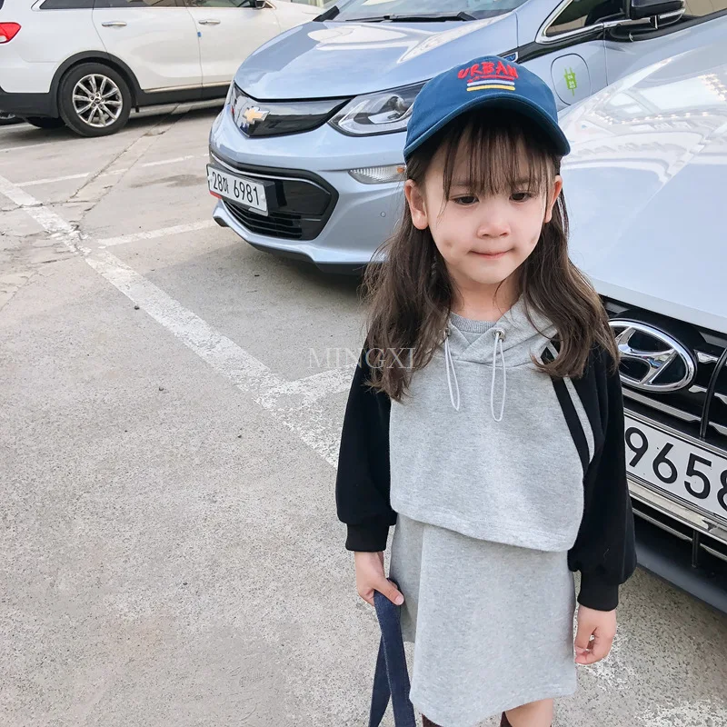 

Children's clothes 2019 autumn new children's clothing girls' suits girls hooded sweater skirts 2 sets