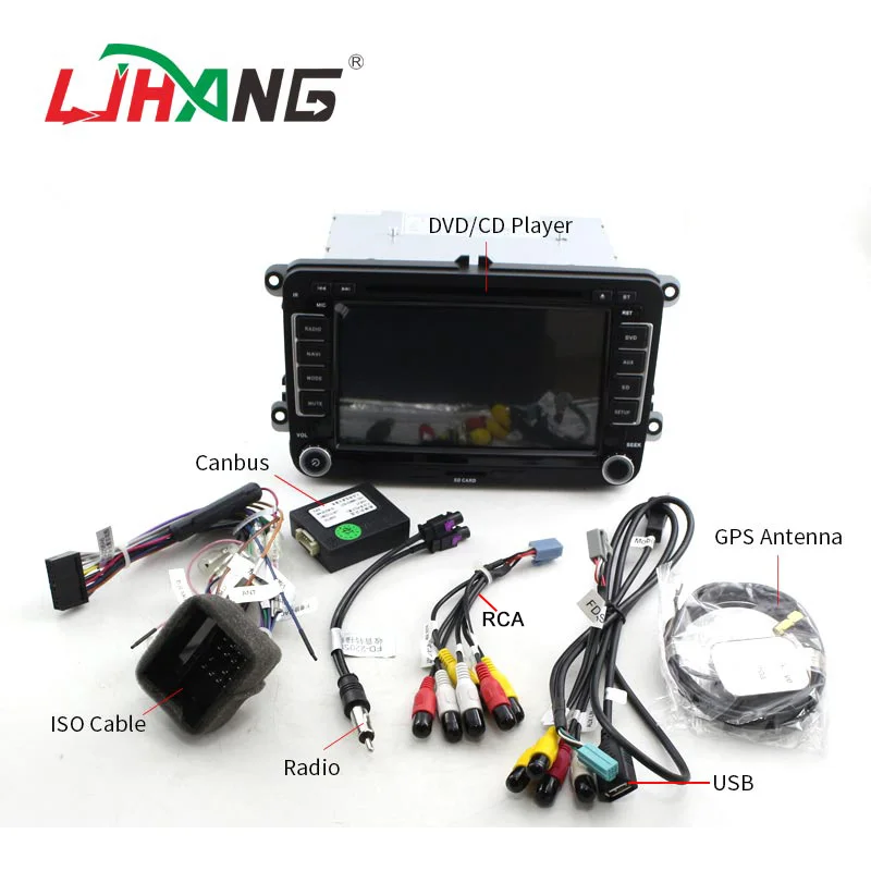 Excellent LJHANG 2 Din Car Multimedia Player For VW Passat B6 Jetta VW T5 Tiguan Octavia Fabia SEAT Leon GOLF GPS Navi Auto Stereo RDS FM 5