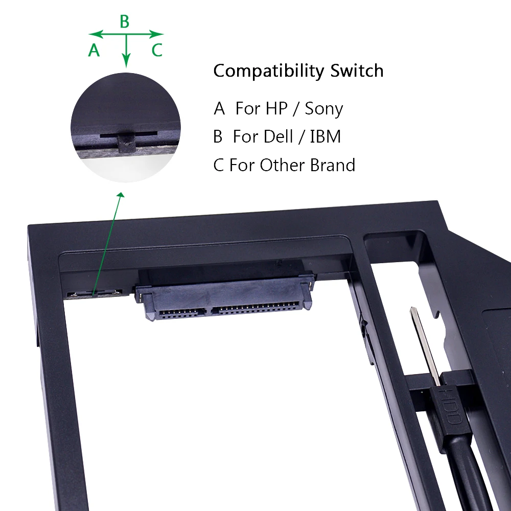 external box hdd CHIPAL Retail Package 2nd HDD Caddy 12.7mm SATA 3.0 for 2.5 Inch 12.5/9.5/9/7MM SSD HDD Case Enclosure for Notebook CD-ROM box hdd external 2.5