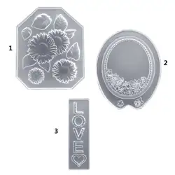Зеркальная силиконовая форма для мобильного телефона ракушки для украшения цветок листья Подсолнух DIY Ювелирные изделия Кристалл