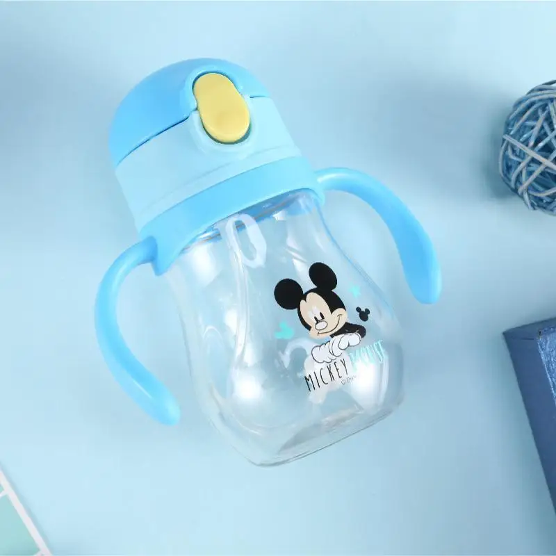 Disney 360 мл Минни Маус, милая Минни Микки Детская кружка для кормления с соломой дети учатся для кормления питья бутылка с ручкой, детский учебный Поильник