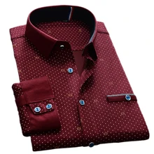 Распродажа, цветочные мужские рубашки с длинными рукавами, хлопок и спандекс, деловые мужские повседневные рубашки в горошек, Camisa Masculina Chemise Homme