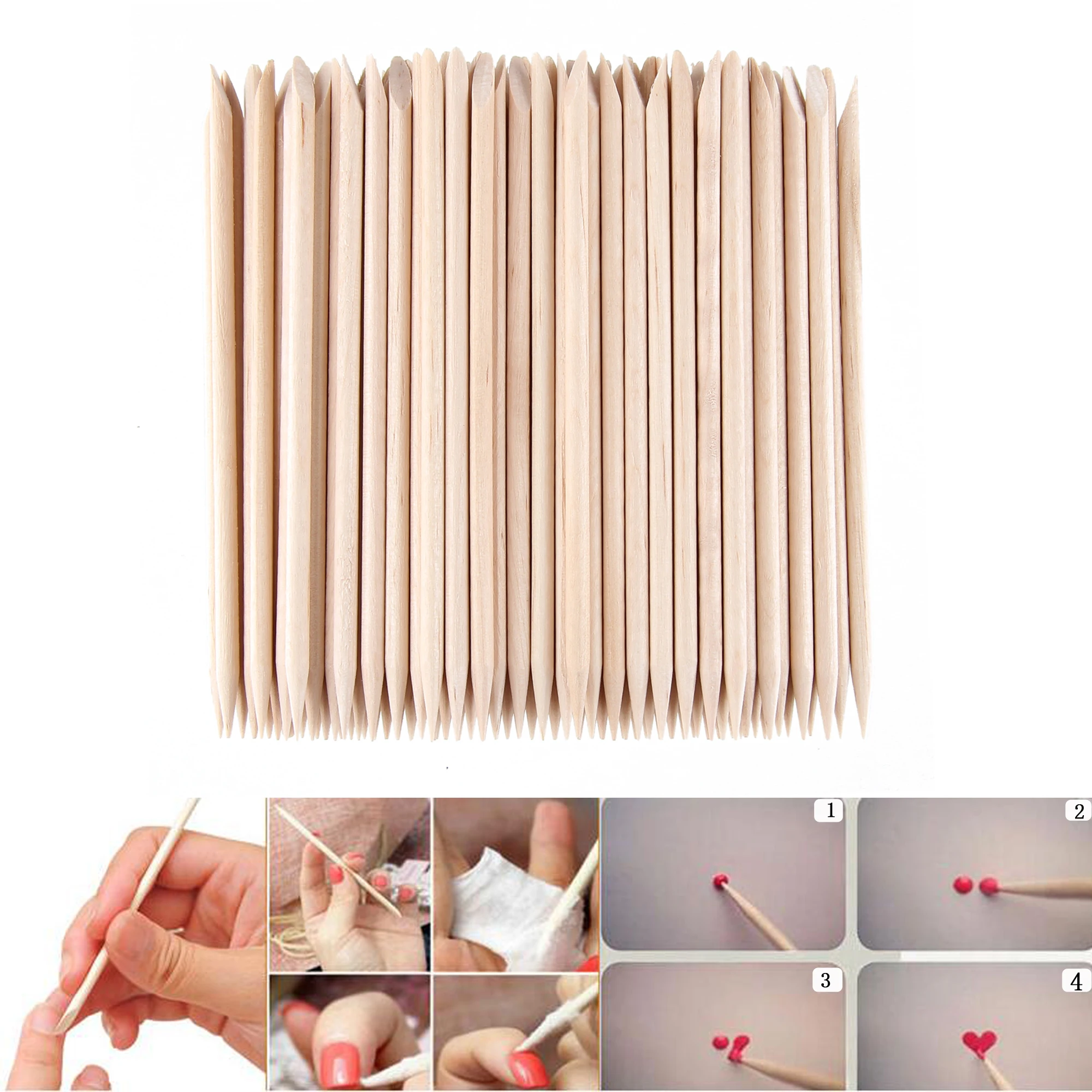 Beauty7 100 шт 11 5 мм оборудование ногтей Nail очиститель деревянные палочки Ногтей Pusher