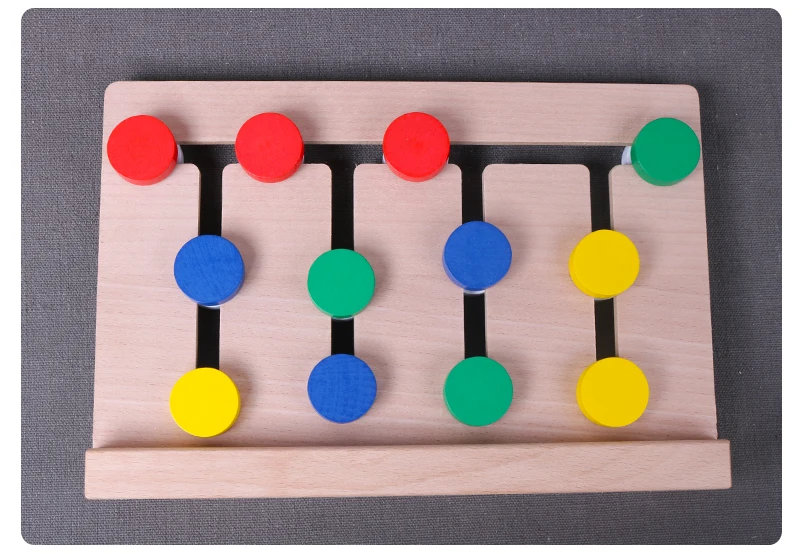 Монтессори Деревянные четыре цвета сочетающиеся игры логическое мышление обучение детей Ранние развивающие игрушки Детские обучающие игрушки для детей