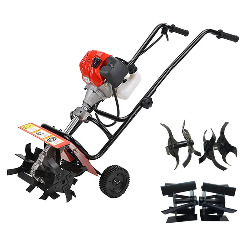 

Multifunction Hand Push Lawn Mower Loosener Weeder Four-stroke 1.9kw Gasoline Engine Walking Tractor Rotary Tiller Cultivator