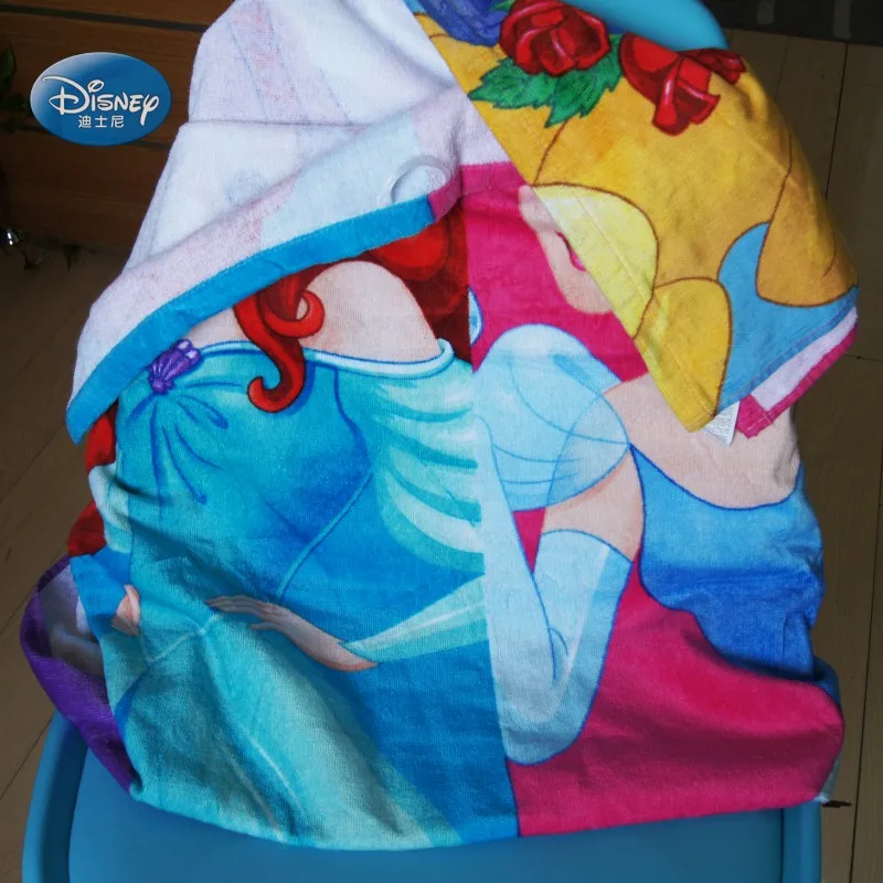 Банное/пляжное полотенце принцессы Золушки Белль и Рапунцель, мягкое женское хлопковое купальное полотенце Диснея 75x150 см для девушек и девушек