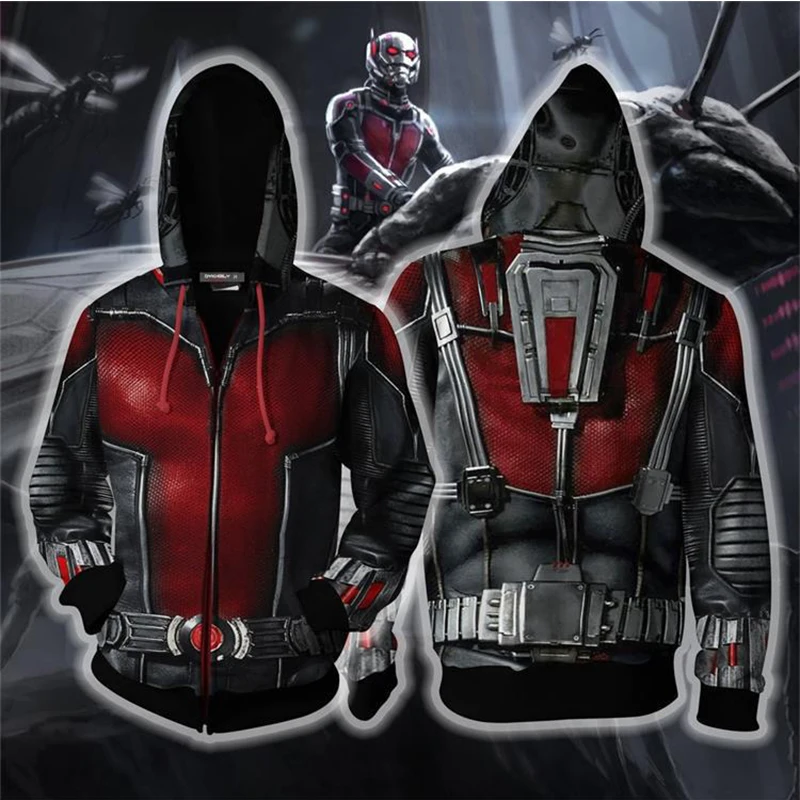 Avengers Endgame 3D Printed Cosplay Costume Hoodies Sweatshirt Avengers 4 Ant-Man Superhero Unisex Zipper Jacket Coat Cool Tops