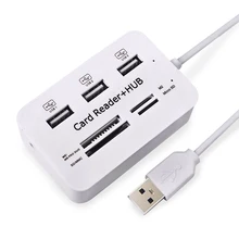 Micro USB Hub Combo 2.0 3 Порты Чтения Карт Высокая Скорость Multi USB Разветвитель Usb-концентратор Combo Все В Одном для ПК Компьютерные Аксессуары