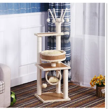 

Cat climbing frame solid wood cat tree nest jumping table catching tree frame