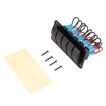 

4 Gang Car Marine Boat Caravan LED Switch Panel Breaker Professional Rocker Switch Control Panel Waterproof Circuit