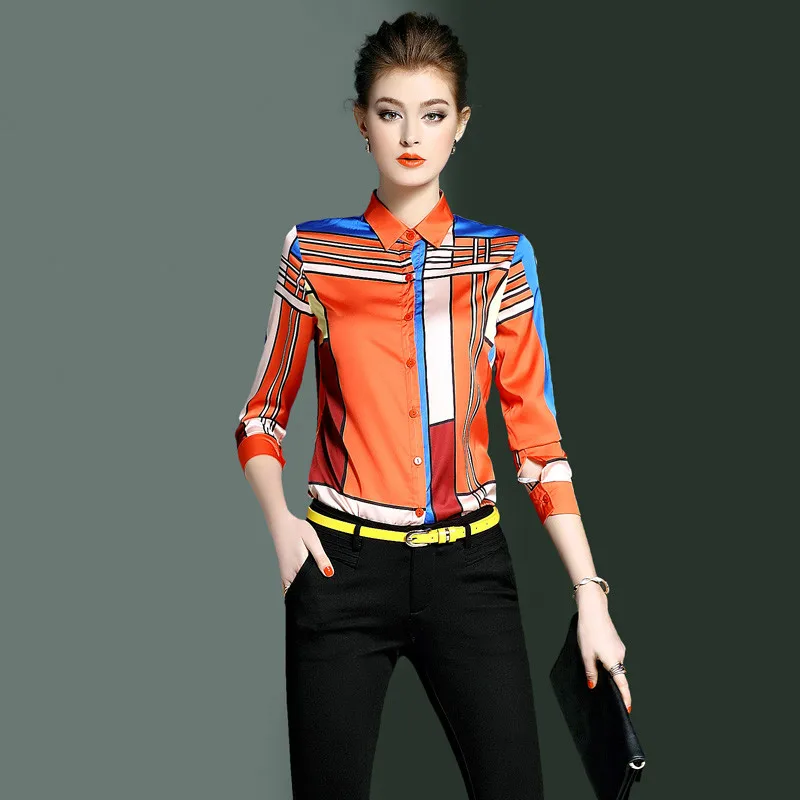 orange Damskie Camisas Blue De Tops Bluzki Kj1751 Cuadros 2019 Mujeres Las Europea Camisa A Y Moda Blusas Mujer Primavera pxgnUFw1qw