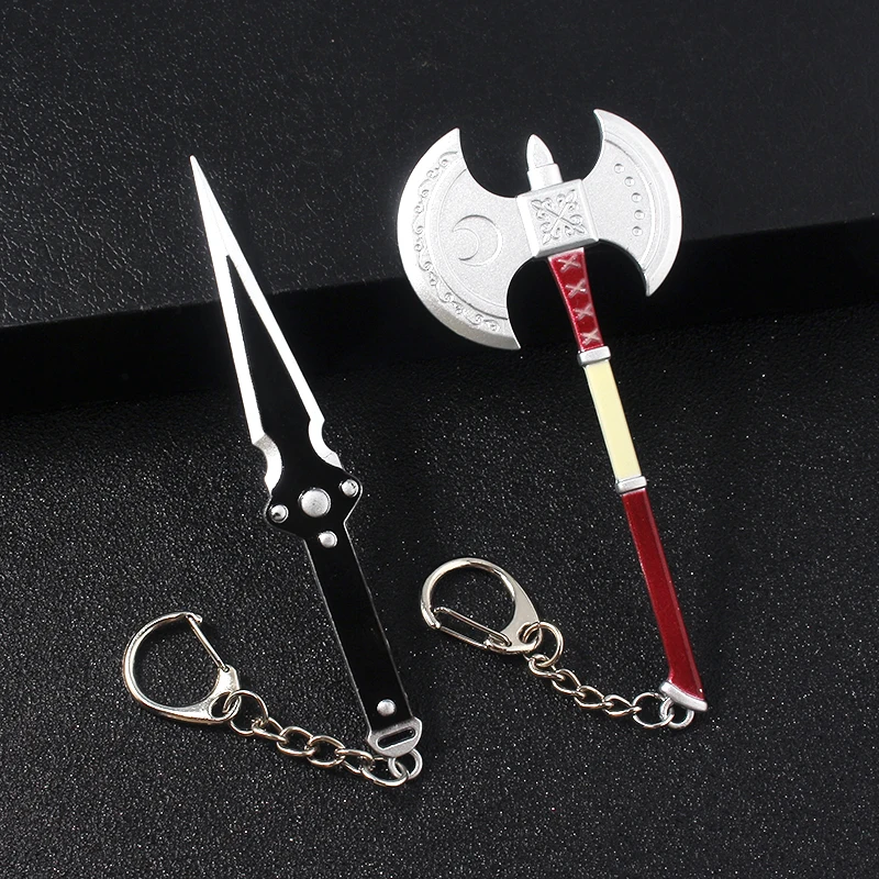 

Game Persona 5 Ren Amamiya Equipment Keychains Man Car Woman Bag Black Dagger Weapon Keyring Gift