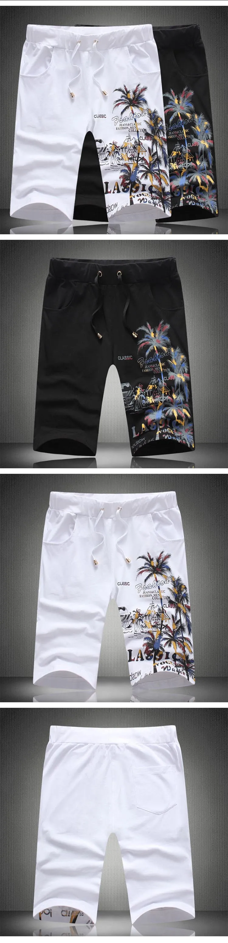 V-образным вырезом футболка шорты Для мужчин хлопковый комплект с летним принтом Футболка с коротким рукавом футболка брюки спортивный
