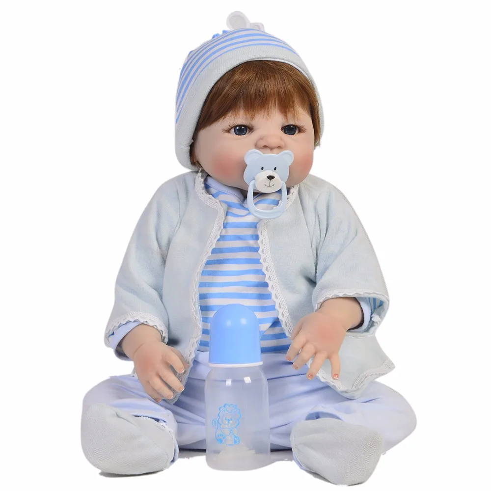 

KEIUMI Baby Alive Silicone Reborn Dolls 22'' Newborn Boy Baby Dolls Full Vinyl Body Bebe Infant Clothes Kids Playmates Toys