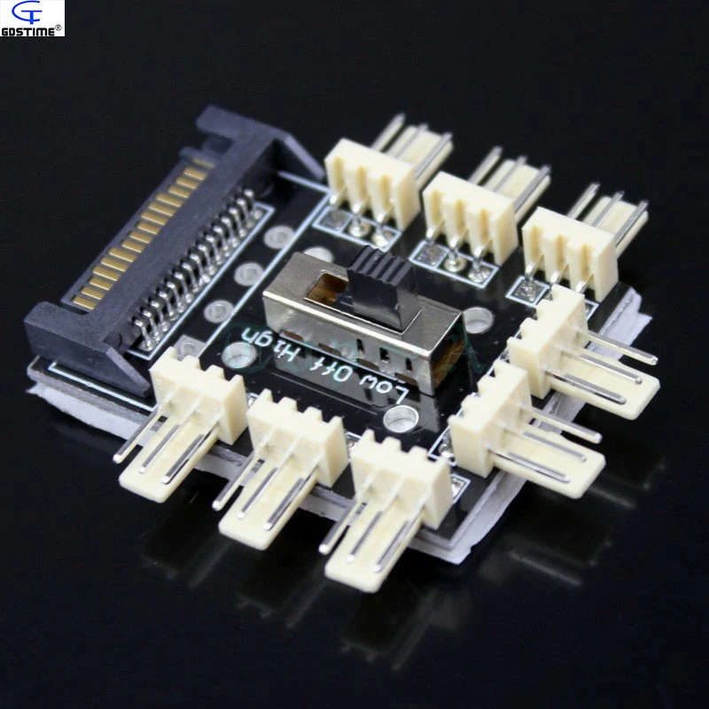 8-Port Computer Cooling Fan SATA Power Supply Socket 8-Port Computer Cooling Fan SATA Power Supply Socket