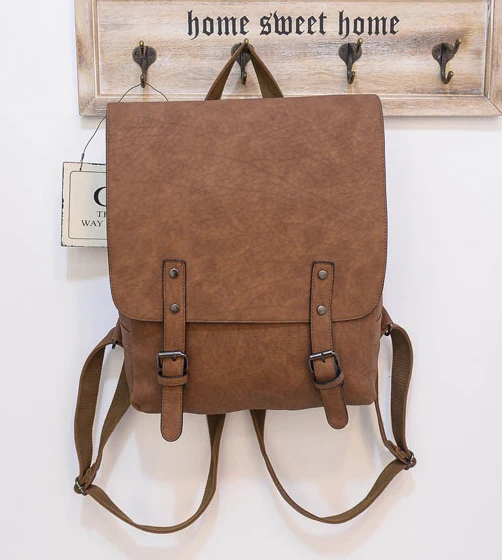 Casual Women Leather Backpack School Bag Travel Bookbag Casual Mochila Couro Female Rucksack Ladies Backpacks Bolsa