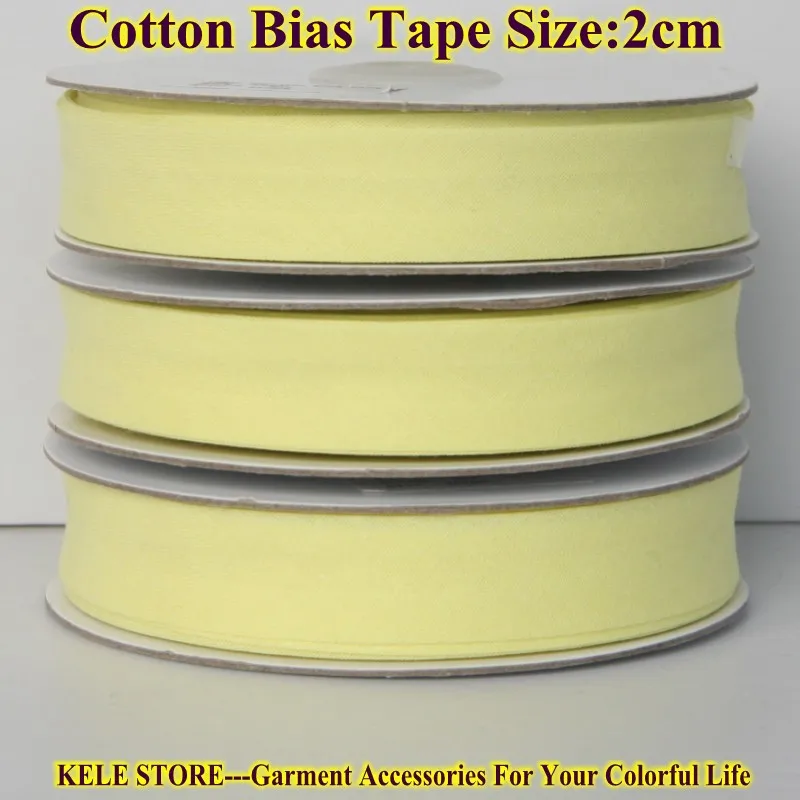 

Free shipping 100% Cotton Bias tape, bias binding tape size: 20mm, width:3/4",2cm, 25yds/lot col yellow,sewing material DIY item