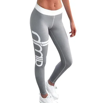 Woman 2017 New Spring Letter Print Sporting Leggings Work Out Slim Leggings Plus Size Sexy Fitness Pants Trousers YF370