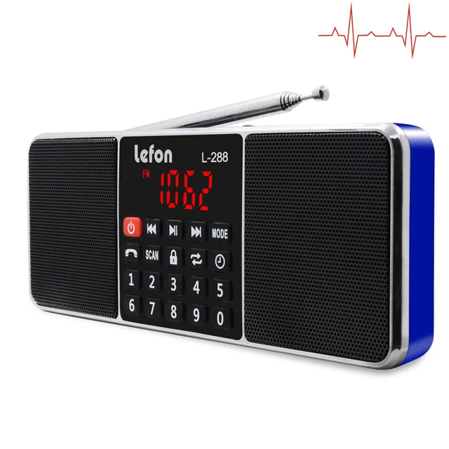 Lefon Портативный AM FM Радио стерео приемник Bluetooth беспроводной динамик поддержка TF SD карты USB диск AUX MP3 светодиодный дисплей громкой связи - Цвет: Blue