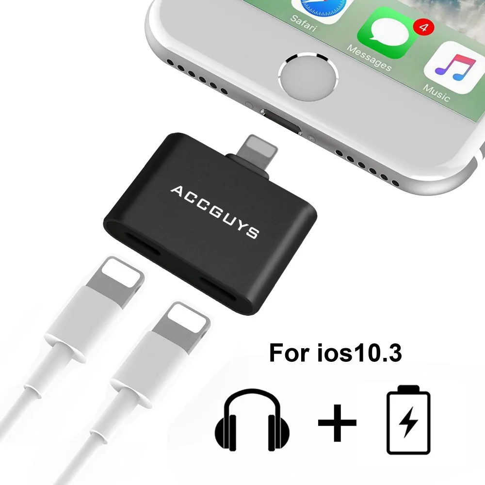 imágenes para 2 en 1 Adaptador Convertidor Para iPhone 7 Plus 7 6 para el Sistema IOS 10.3 8 Pin Jack de Audio + Adaptador Cargador Conector de Carga auricular imágenes para 2 en 1 Adaptador Convertidor Para iPhone 7 Plus 7 6 para el Sistema IOS 10.3 8 Pin Jack de Audio + Adaptador Cargador Conector de Carga auricular