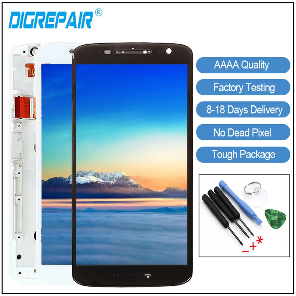 

xt1565 lcd For Motorola Droid Maxx 2 XT1565 LCD Display Touch screen with Digitizer+Bezel frame Assembly Replacements Parts