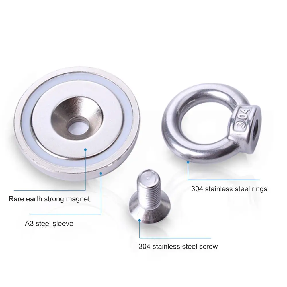 Сильный магнит рыболовный спасательный магнит с окуляром Зенковка тяговая сила 110 кг рыболовные спасательные аксессуары инструменты