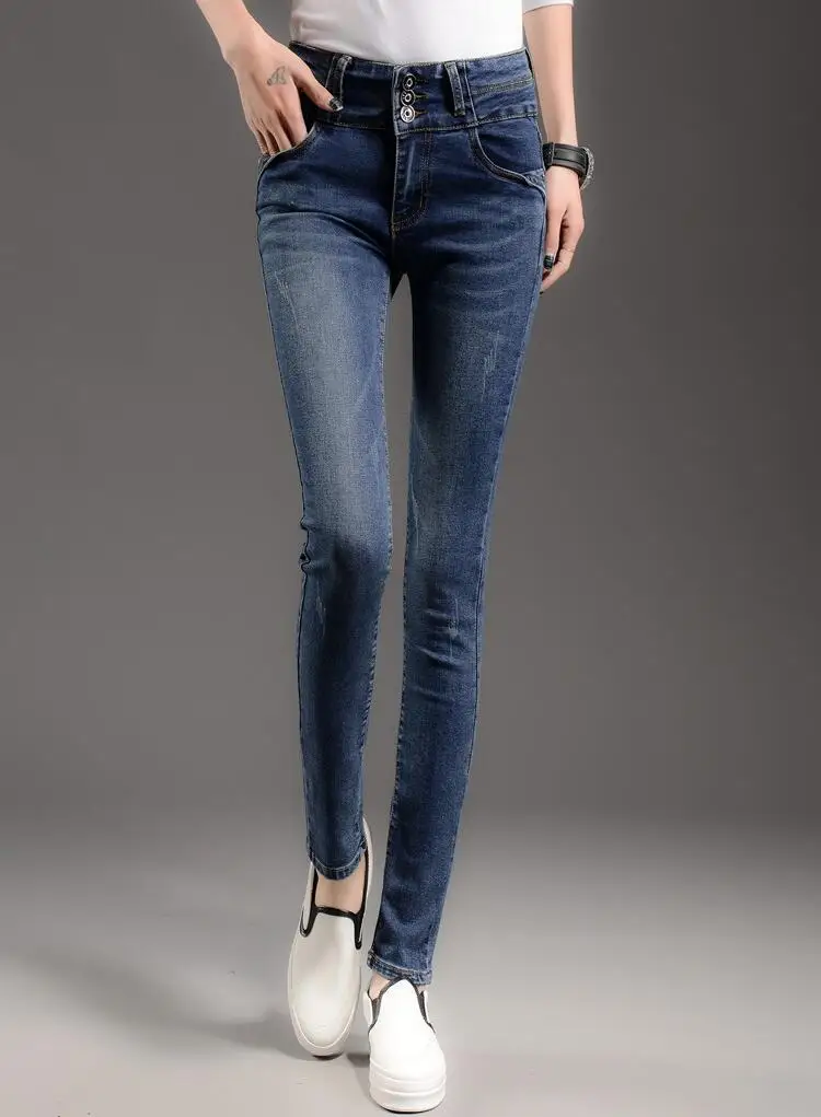 2016 New Fashion Jeans Women Pencil Pants High Waist Jeans