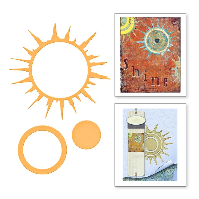 

Eastshape 3 Pcs/lot Metal Cutting Dies Scrapbooking For Card Making DIY Embossing Cuts Dies New Craft Die Sun Ring Round