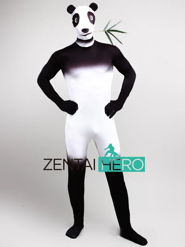 Бесплатная доставка DHL Новый Принт Милая панда лайкра спандекс животное Zentai