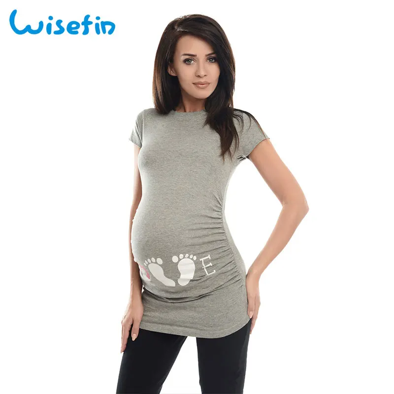 Wisefin Maternity Clothes Women Tops Short Sleeve Pregnant T Shirts Maternity Tee Summer T shirts Funny Pregnancy Clothing Tops