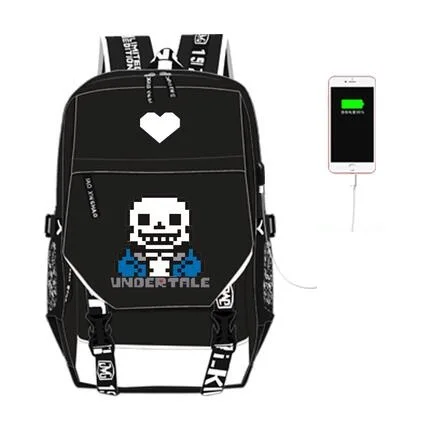 

new hot sale High Q Anime undertale flowey sans backpack UNISEX student school bag preppy style usb charge backpack
