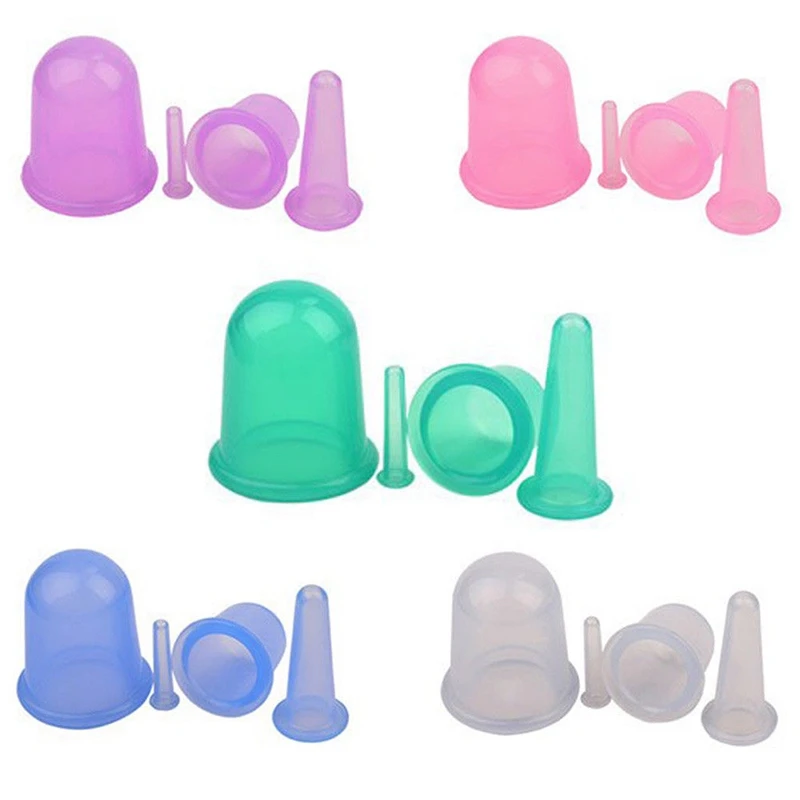 New Body Facial Silicone Vacuum Cans Massage Cupping Devices Suction Cup Pain Relief Anti-cellulite Slimming Massage Cups