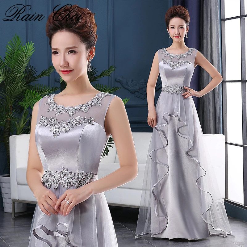 

Long Prom Dresses 2019 Women Elegant Floor-length Formal Wedding Party Bridesmaid Prom Gown